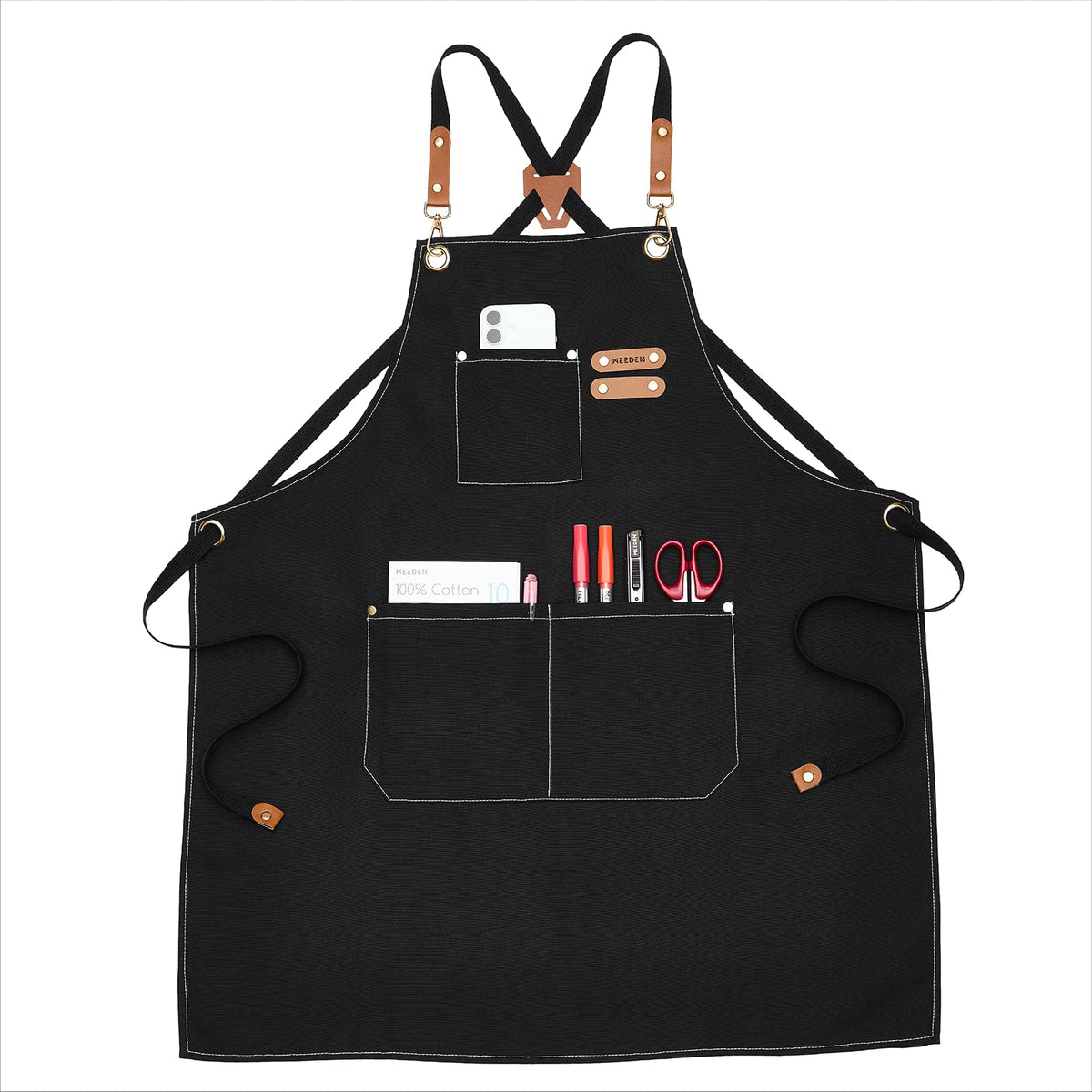 MEEDEN painting apron front view waterproof protects clothing during art and cleanup