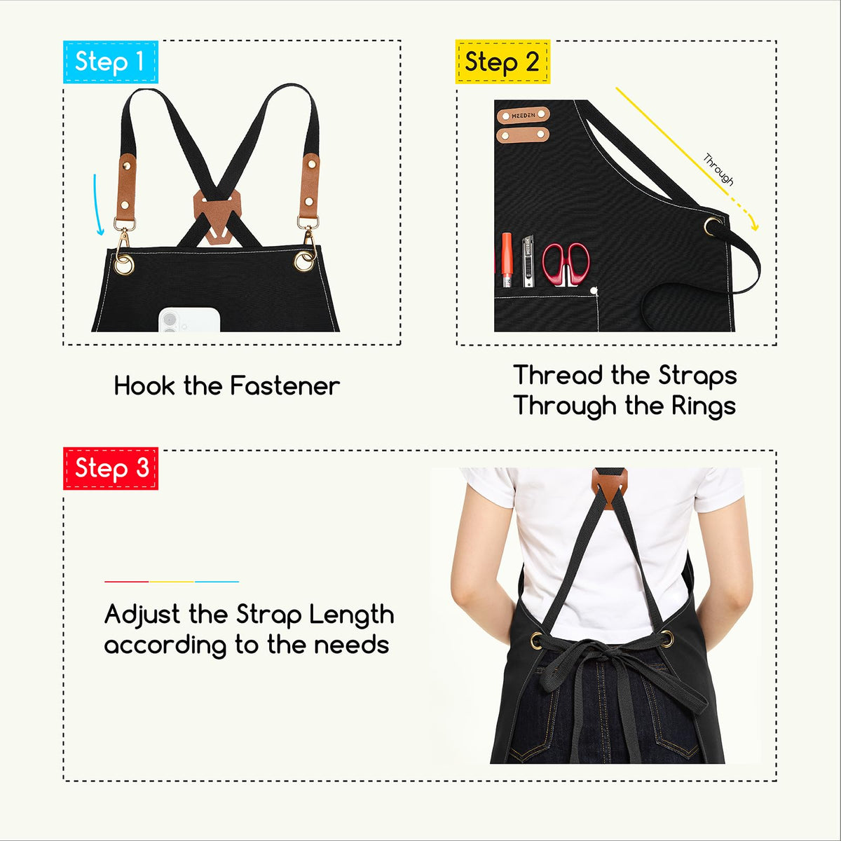 MEEDEN painting apron multi-use for art, cooking, gardening, and more