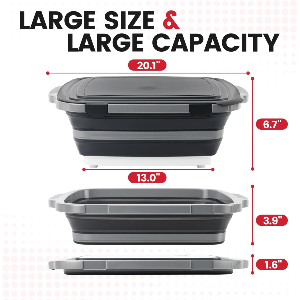 Meegoo BBQ Prep Tub lid-locked design ensures secure transport during outdoor cookouts.