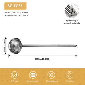 Meekoo stainless steel ladle long handle designed to prevent scalding.