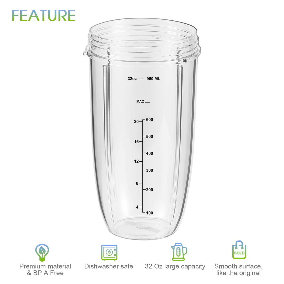 MEET JUICE 32oz cups are dishwasher-safe for quick cleanup.