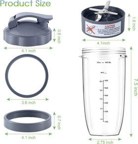 MEET JUICE 7-piece set compatible with NutriBullet 600W and 900W.