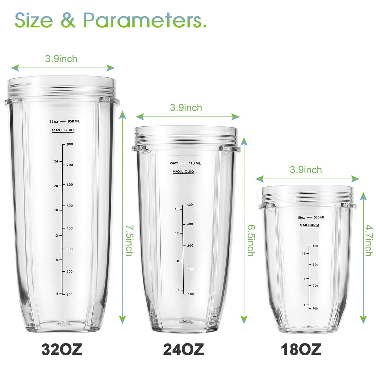 MEET JUICE Ninja Cups 24oz 3-pack with to-go lids