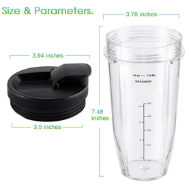MEET JUICE Ninja Cups 24oz dishwasher-safe top rack cleanup