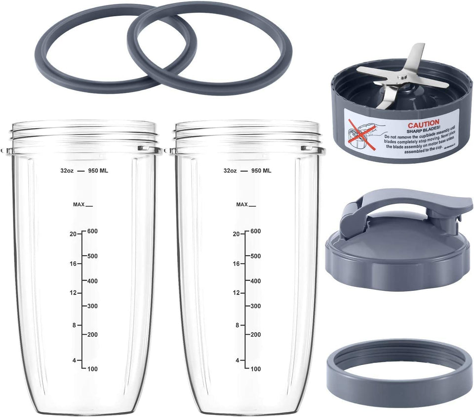 MEET JUICE NutriBullet 32oz cup pour-ready for easy smoothie prep.
