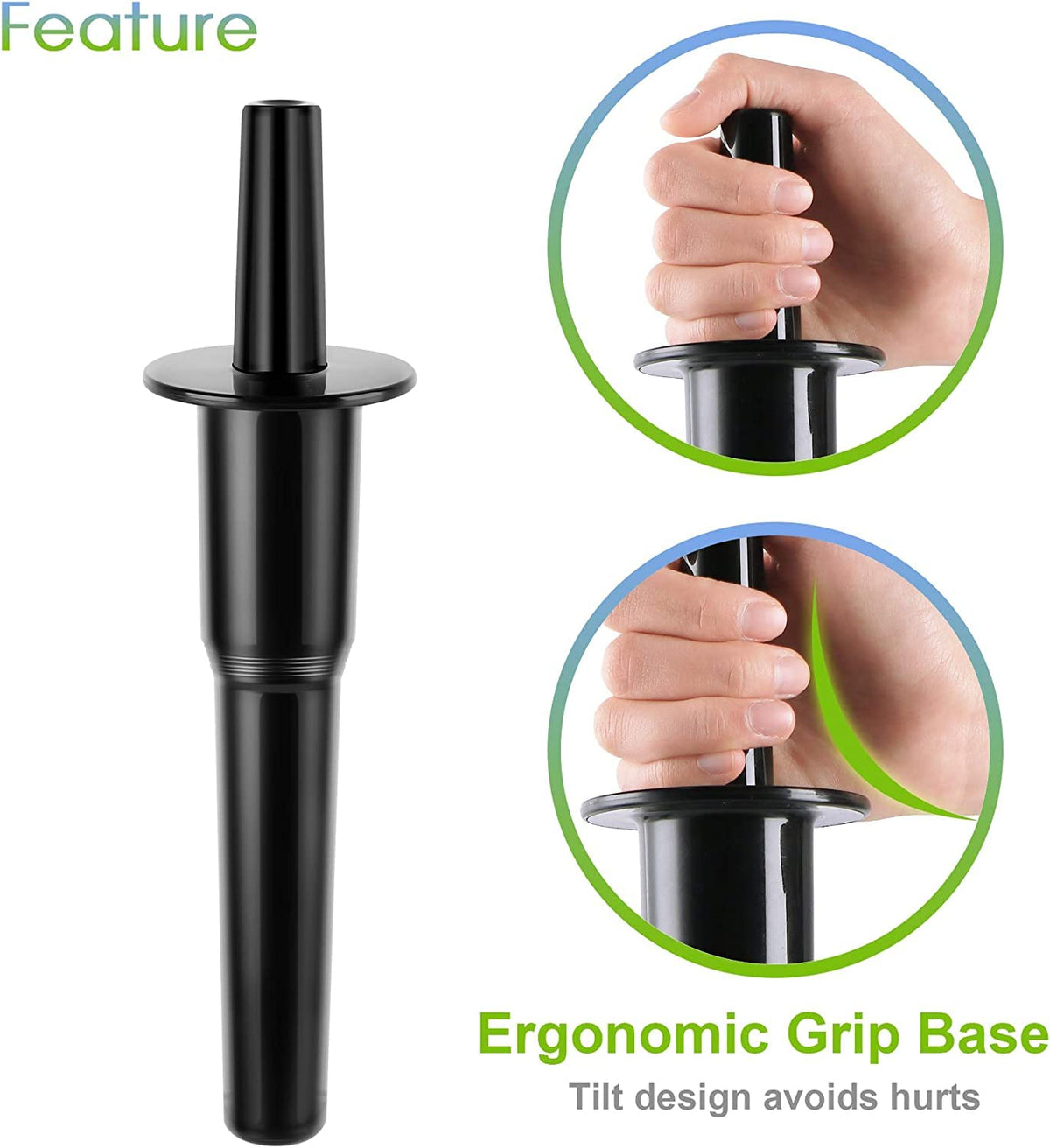 MEET JUICE tamper tool in use with a Vitamix 64oz container during blending.