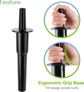 MEET JUICE tamper tool in use with a Vitamix 64oz container during blending.