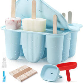 MEETRUE 9-cavity blue popsicle molds enable quick, homemade treats