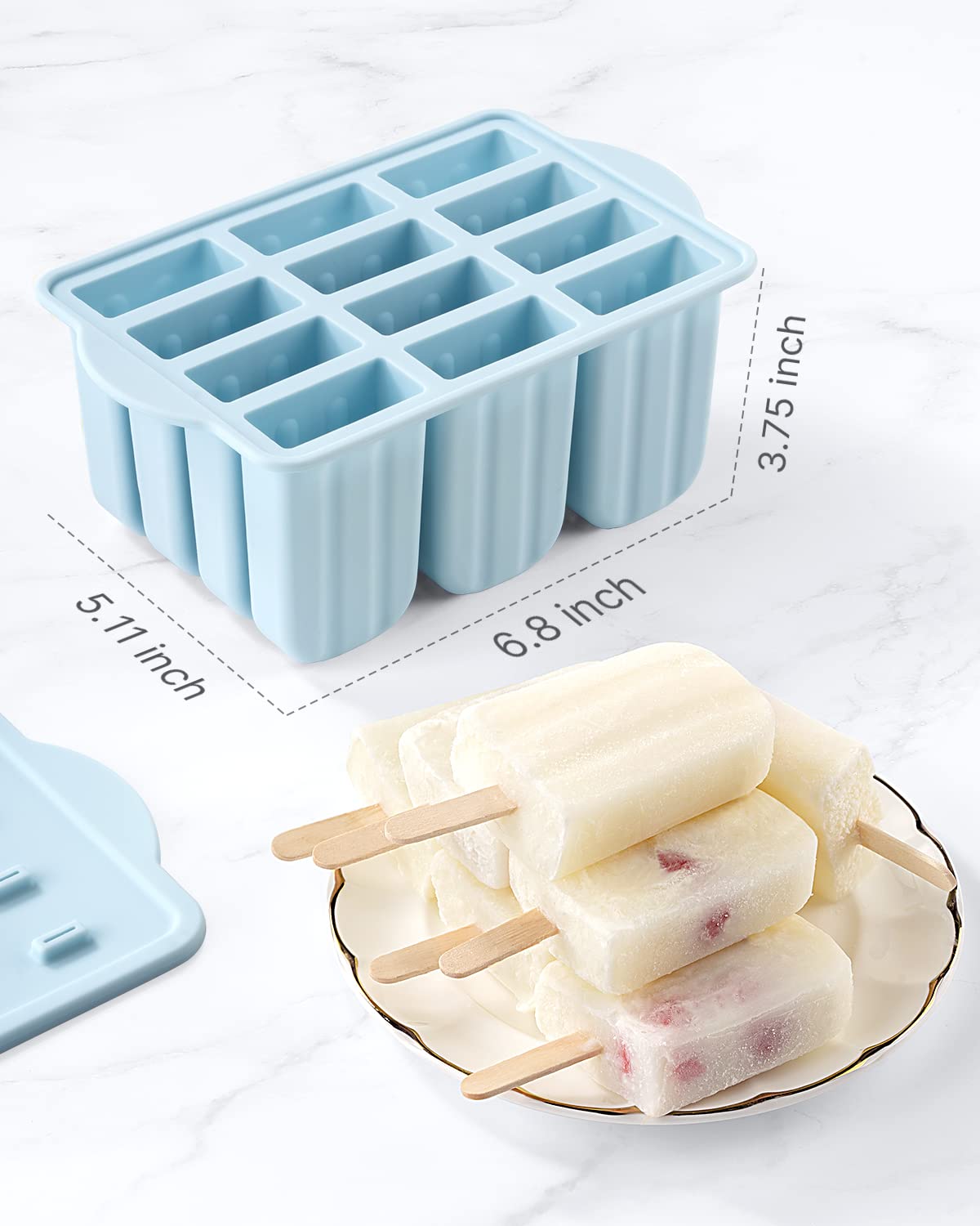 MEETRUE all-in-one popsicle kit with sticks, bags, and cleaning brush.
