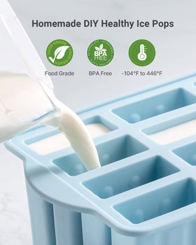 MEETRUE easy-release popsicle molds showing flexible silicone walls.