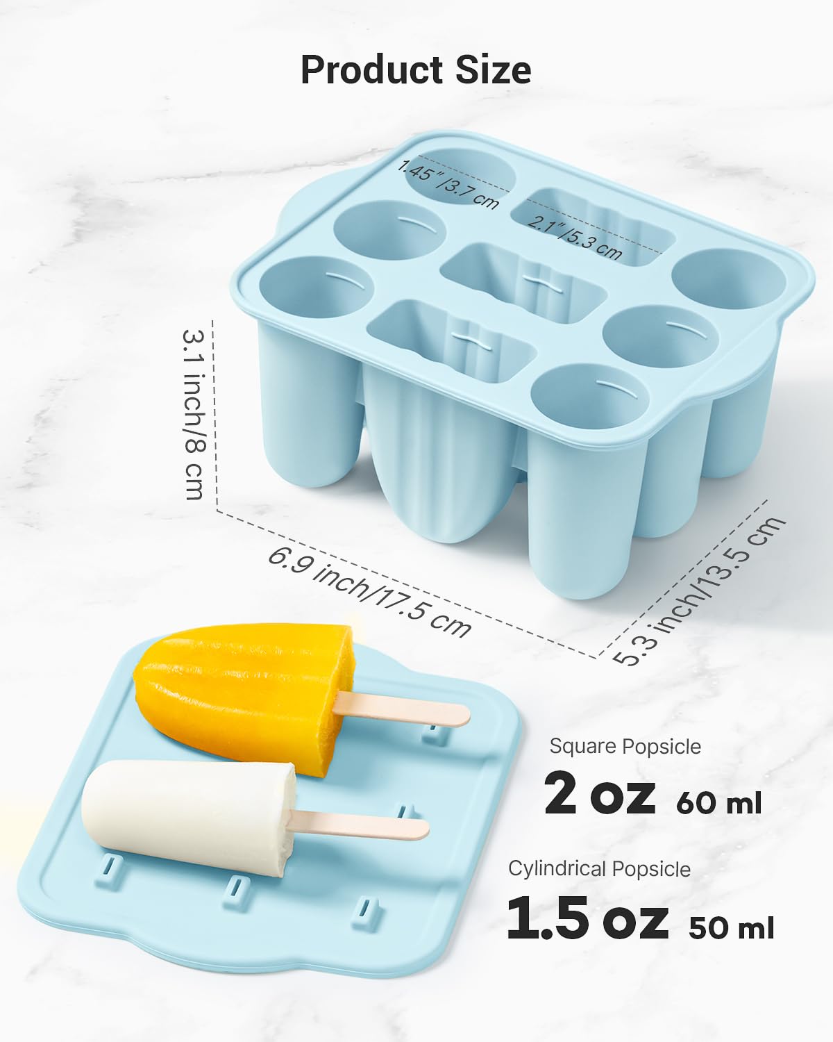 MEETRUE large square 2oz popsicles for family-friendly treats