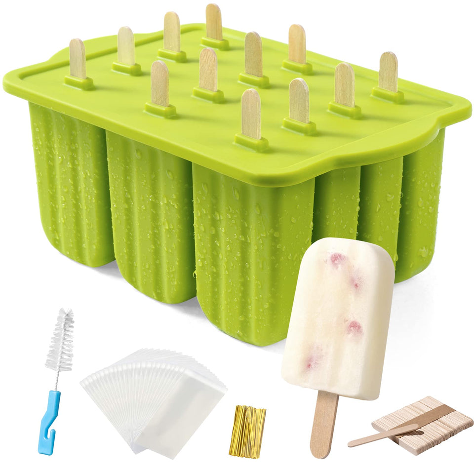 MEETRUE 12-cavity silicone popsicle molds for quick, colorful treats