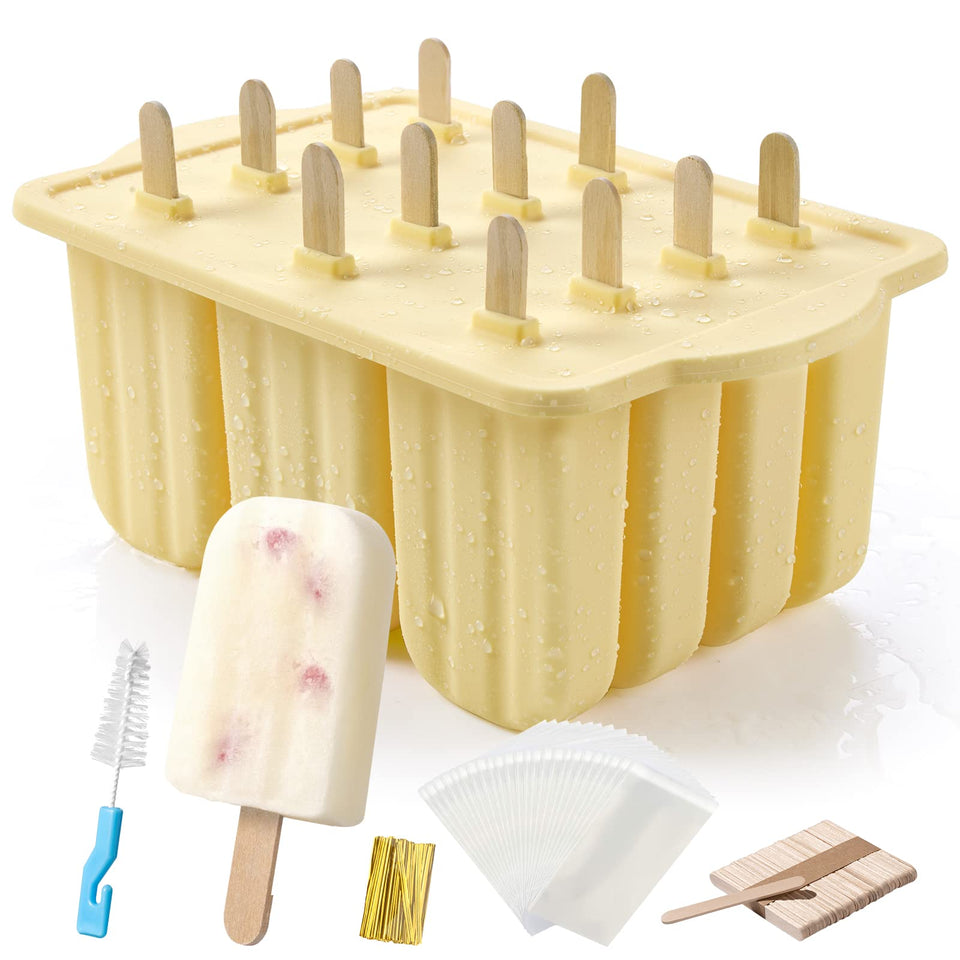 MEETRUE popsicles molds with 12 cavities for easy homemade ice pops.