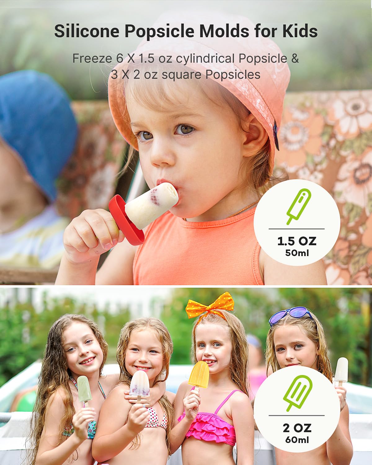 MEETRUE small cylindrical 1.5oz popsicles for kids' portions