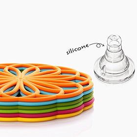 ME.FAN flower-design trivet mat adds kitchen decor while protecting surfaces.