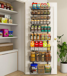 Mefirt 9 tier over the door pantry organizer on door for compact kitchen storage