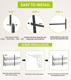 Includes six hooks and four adhesive stickers for stability.