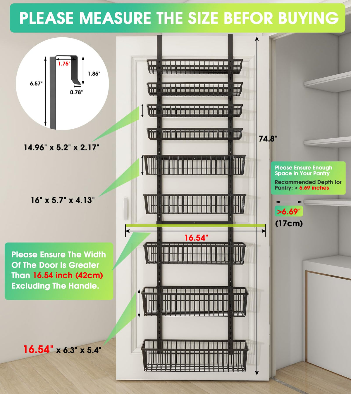 Mefirt adjustable baskets showcasing versatile pantry organization