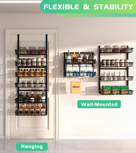 Mefirt adjustable baskets accommodate tall bottles and jars for flexible storage