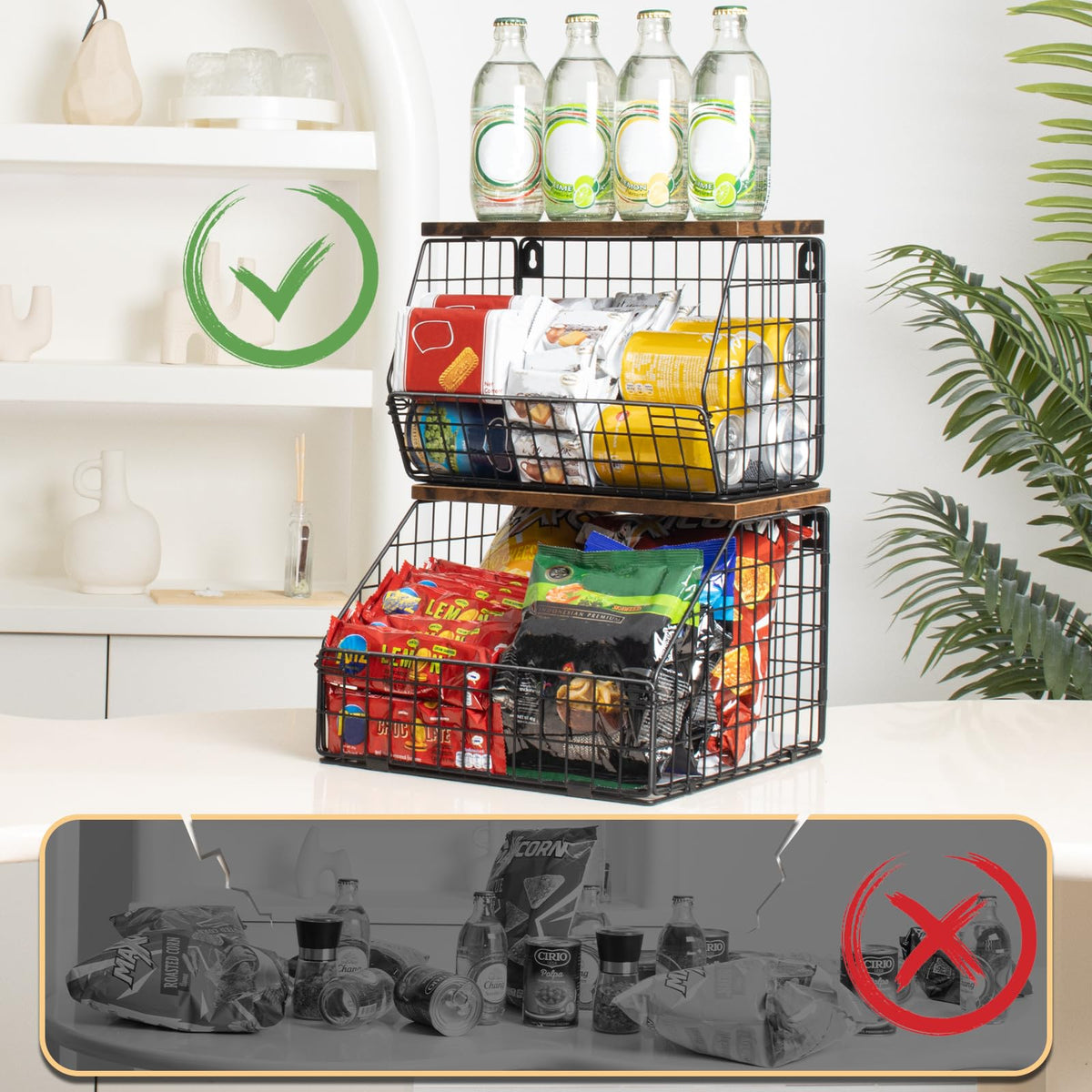 Mefirt banana hook system for extra hanging storage in the kitchen.