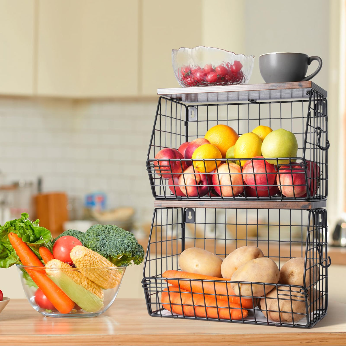 Mefirt multi-purpose basket ideal for pantry, kitchen, or office items