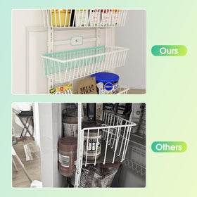 Mefirt door-hanging organizer loaded with jars of spices and bottles.