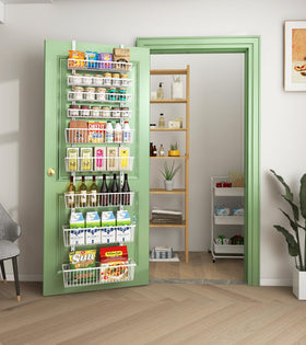 Mefirt easy-install setup using door or wall mounting with included stickers.