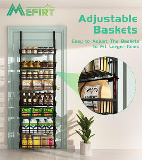 MeFirt eight-adjustable-baskets full setup organizes cans and bottles.