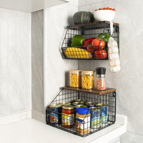 Mefirt kitchen countertop organizer helps pantry and snack organization.