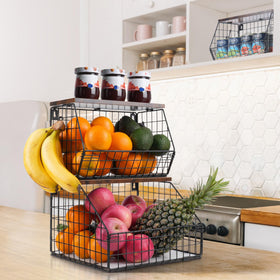 Mefirt multi-purpose storage basket for kitchen, bathroom, and office.