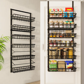 Mefirt over-the-door organizer with 6-tier baskets keeps pantry items accessible