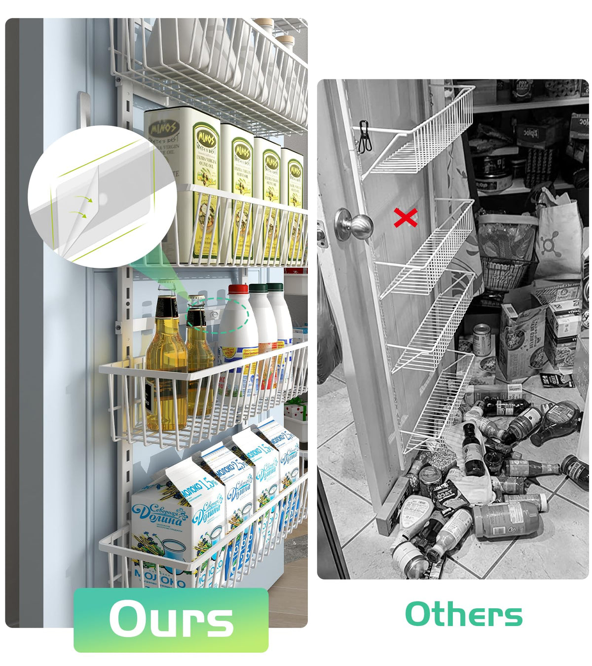 Mefirt pantry organizer dimensions 44.6 inches high by 16 inches wide.