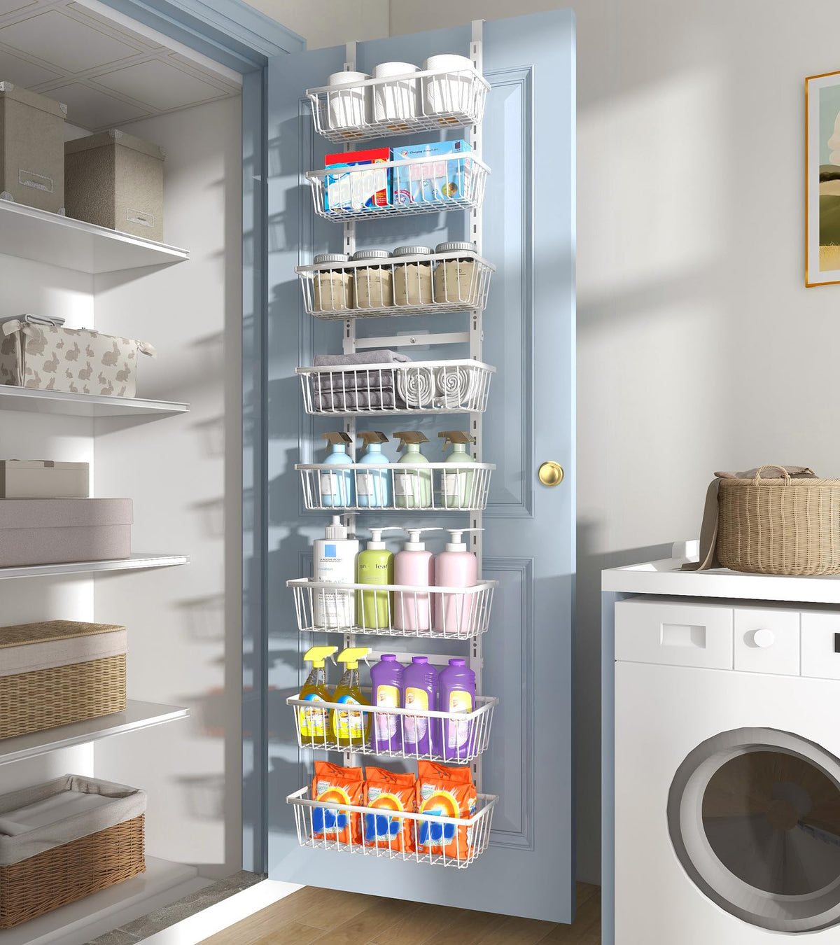 Ideal for kitchen, bathroom, or closet organization.