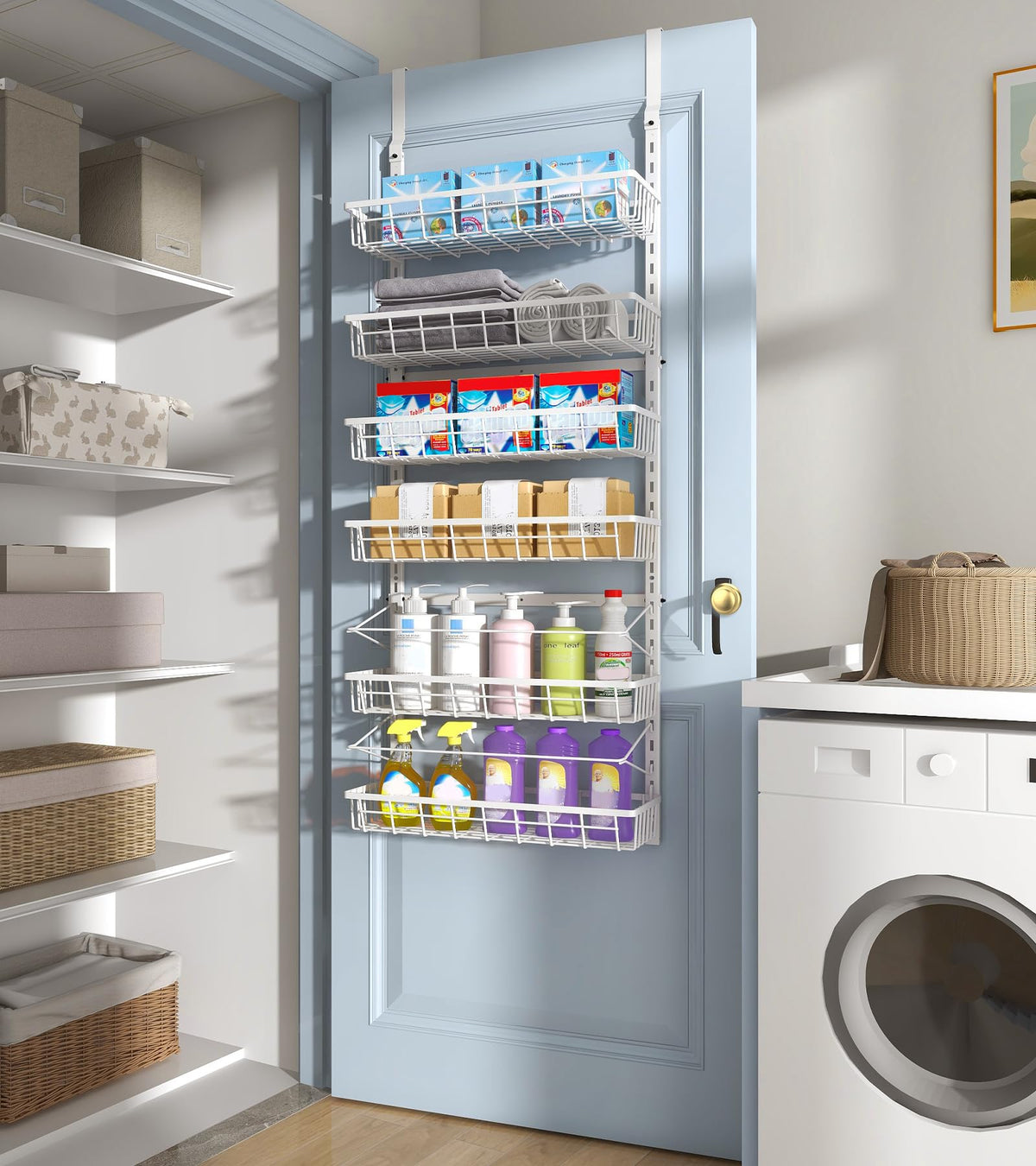White finish complements modern interiors and simplifies upkeep.