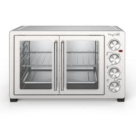 Megachef convection fan enabling even browning and faster cooking