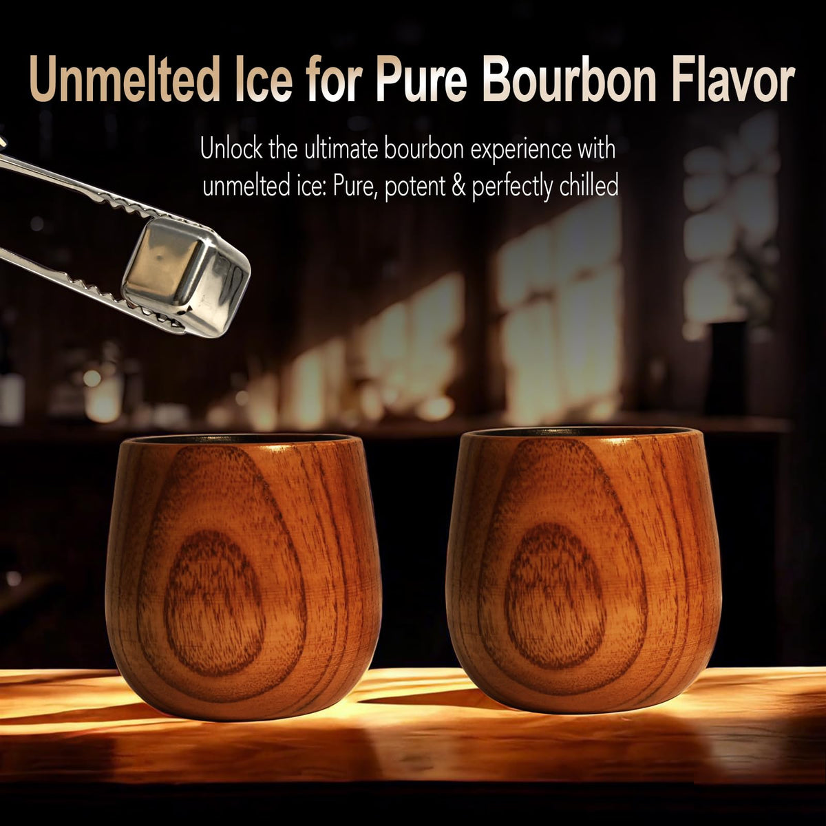 Megapuxin charred wooden bourbon glass handwash-only care tip