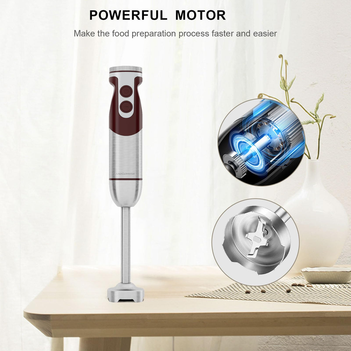 Megawise milk-frother for creamy beverages and lattes.