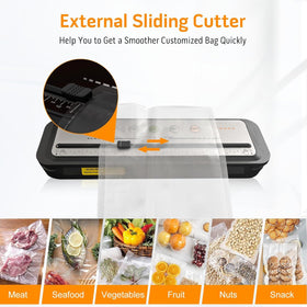 MEGAWISE built-in cutter and sealing wire simplify bag prep.