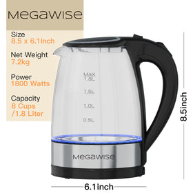 Megawise one touch lid button simplifies safe opening.