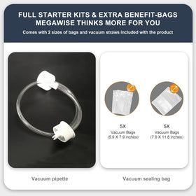 Megawise includes 10 BPA-free vacuum bags for ready use.