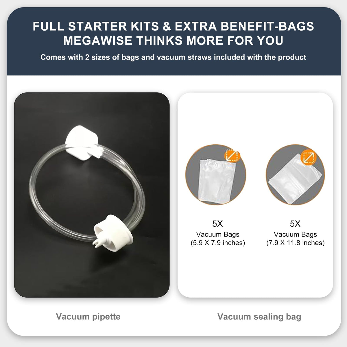 Built-in sliding cutter on MEGAWISE Model B 2025 enables fast bag sizing.