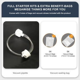 Built-in sliding cutter on MEGAWISE Model B 2025 enables fast bag sizing.