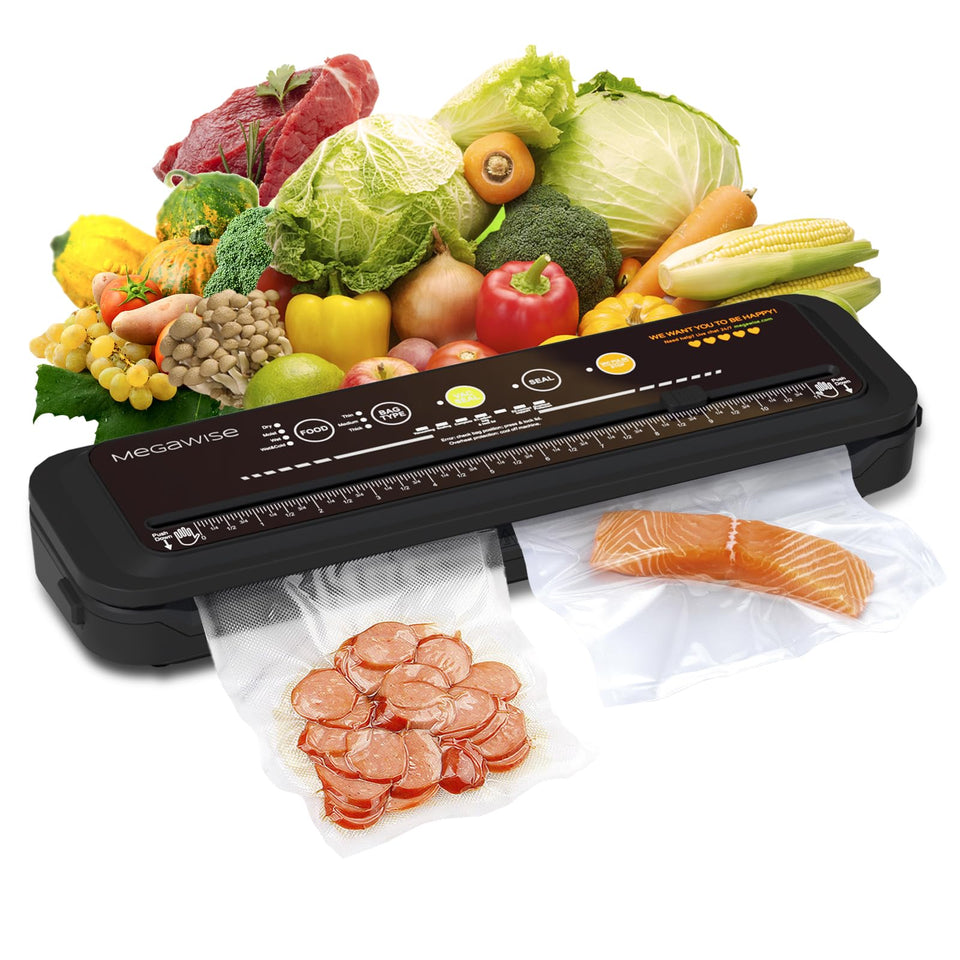 MEGAWISE Model B 2025 vacuum sealer with compact design and strong suction for freshness.