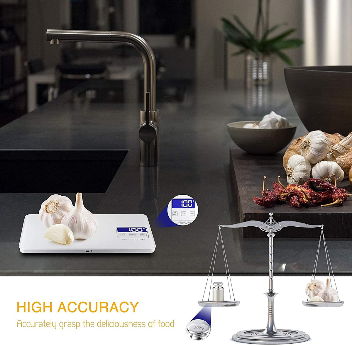 Megawise tempered glass surface is easy to clean after cooking messes.