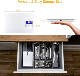 Megawise scale unit switch simplifies changing measurement modes during cooking.