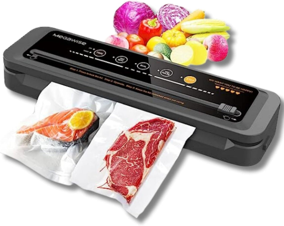 Megawise vacuum sealer with one-touch operation for fast, fresh-sealed meals.
