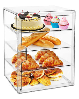 MEI NIAN pastry display case front view with four adjustable layers for bread storage