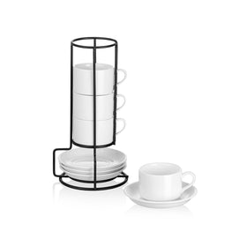 Meichu espresso cups 4-set with saucers for elegant home rituals