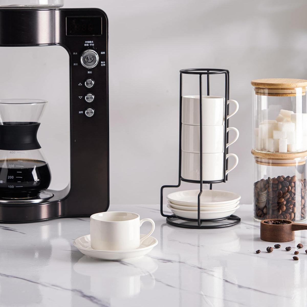 Meichu set complements any espresso machine with its compact rack