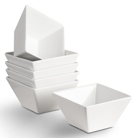 Meideal porcelain square bowls set of 6 for versatile serving and stylish presentation.